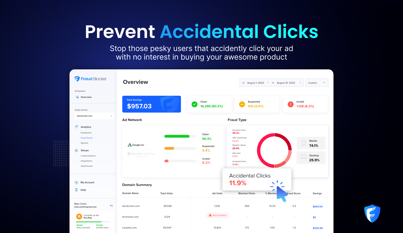 screenshot of Fraud Blocker